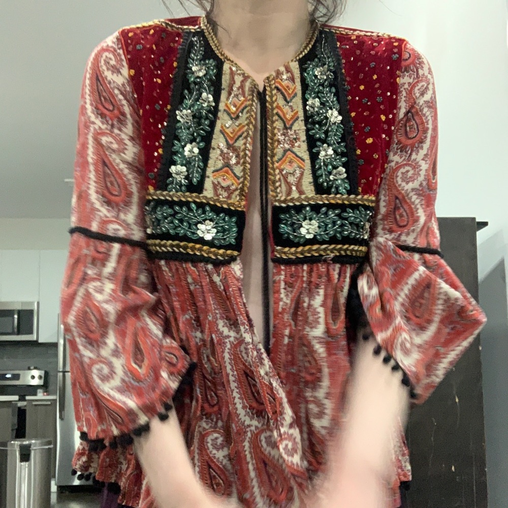Zara ethnic beaded top - Picture 10 of 16